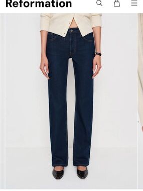 Reformation Elton mid rise super stretch  Straight-Leg Jeans